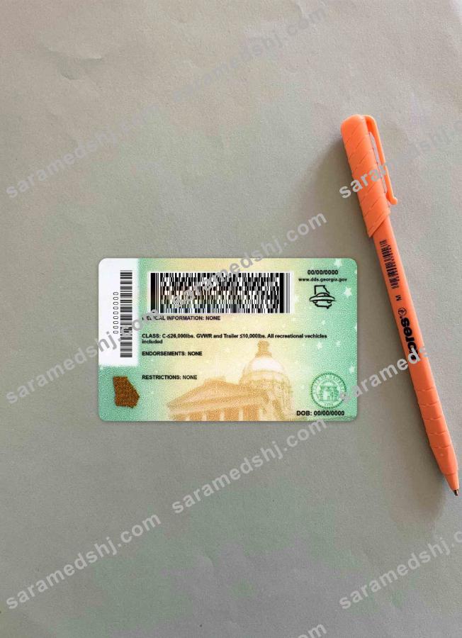USA Georgia driving license under 21 photolook BACK